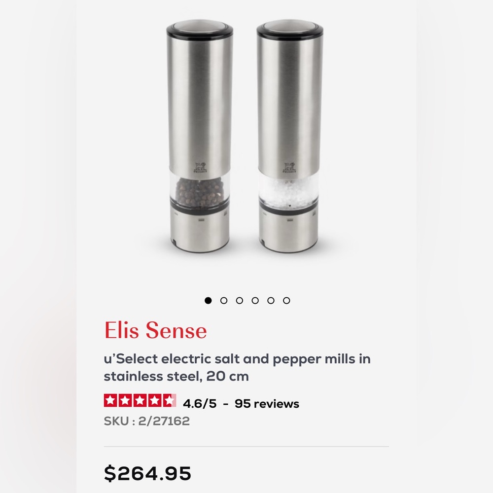 Electric Salt and Pepper Mills in Stainless Steel - Silver